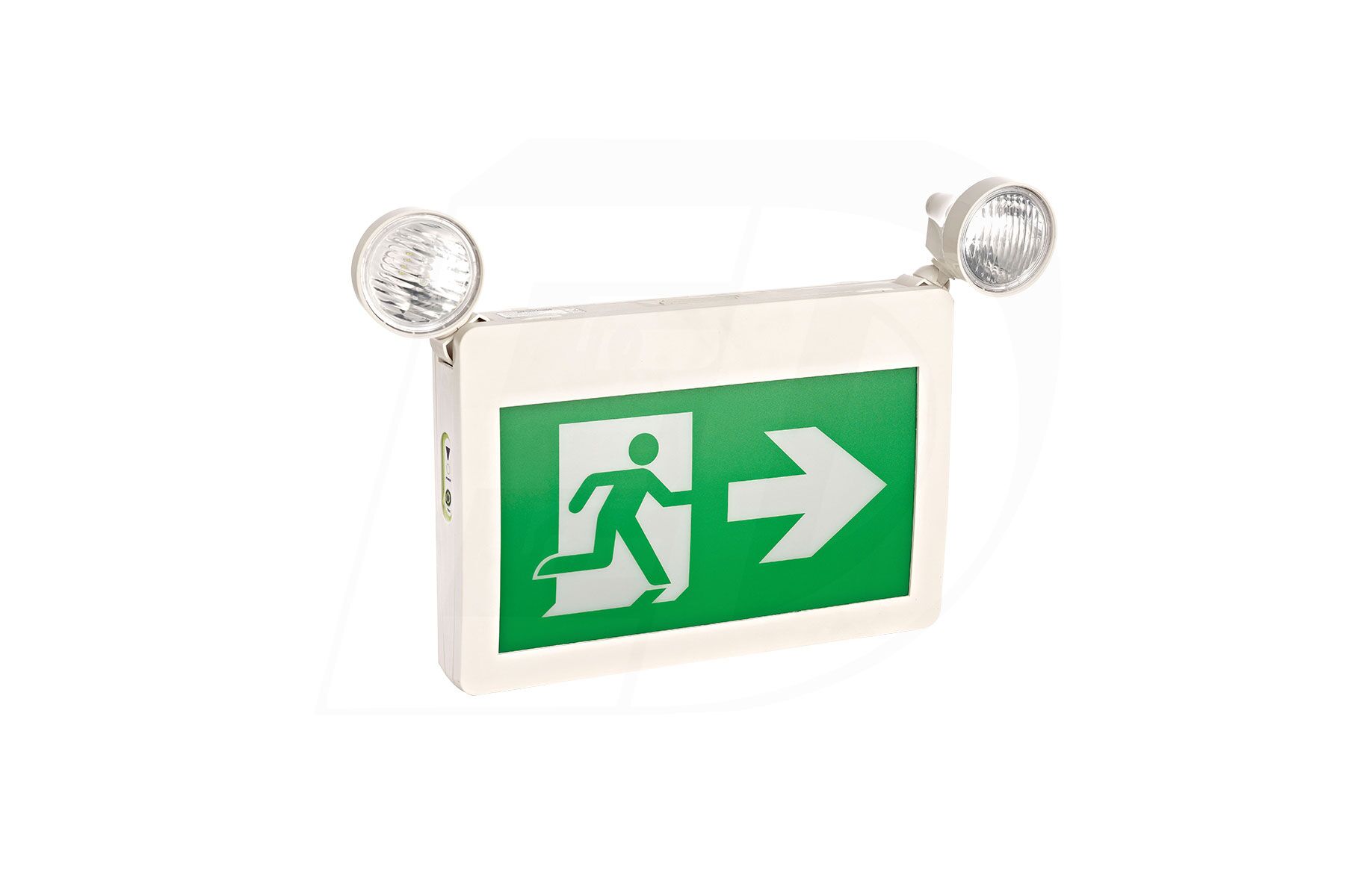 EC222WH-A13BB-GU-4 - LED RUNNING MAN EXIT SIGN WITH COMBO HEADS