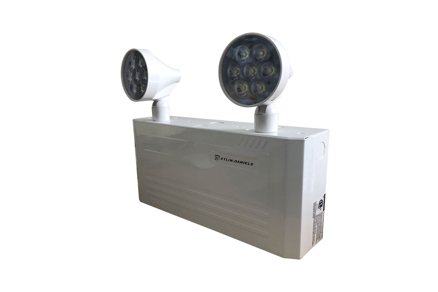 ER302D-WHM-A13CP-BB-10RC - LED Emergency Light Battery Unit, Metal Compact Frame with 2 X 5W Thermoplastic Adjustable Heads, Internal Battery May Power Up To 36W of Remote Heads at 6VDC, 120 / 347V, Battery Back Up > 120 Min., Remote Capable CAN ICES-005 (B) / NMB-005 (B) - Image 2
