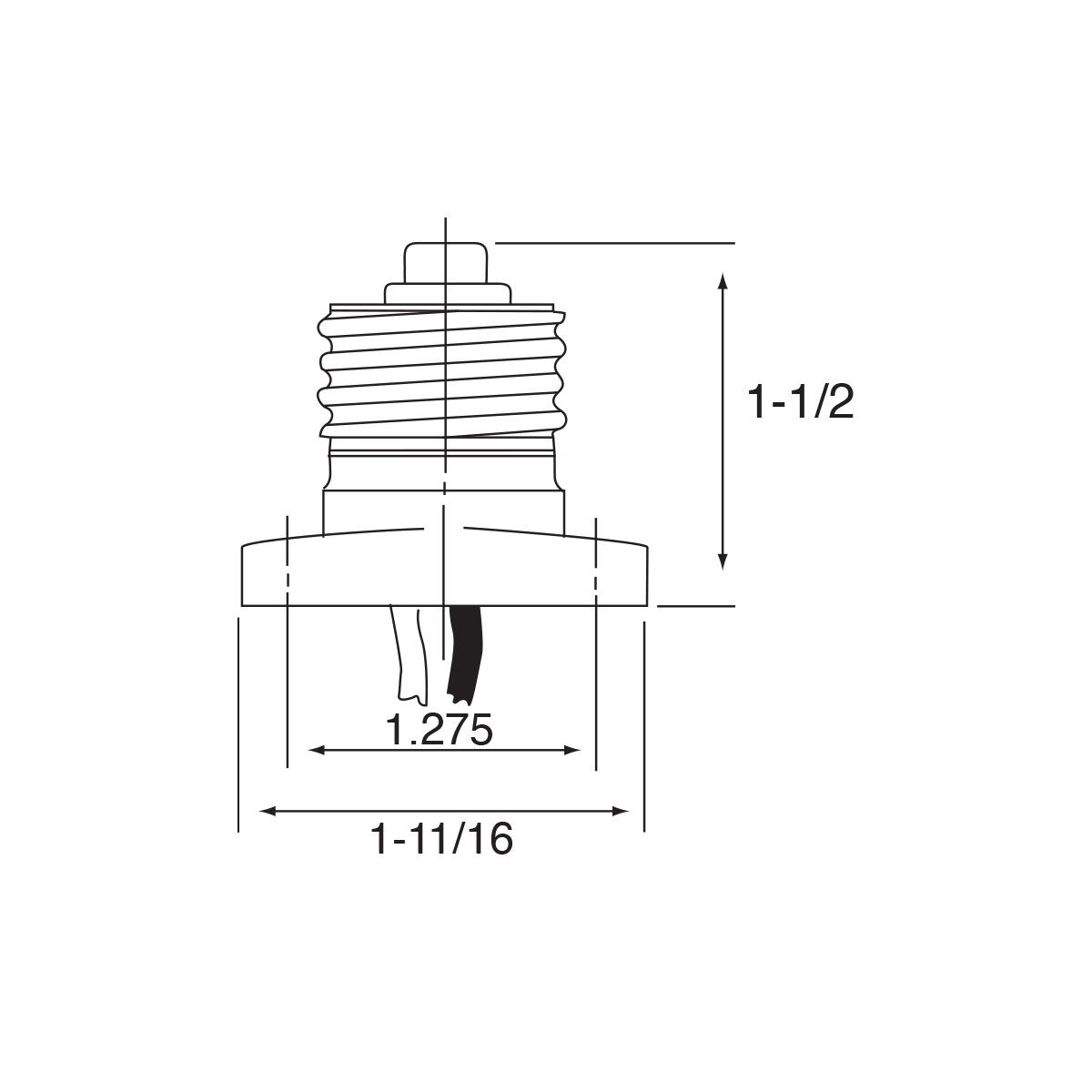 Medium Base Phenolic Incandescent Light Socket Adapter with Mounting Ears