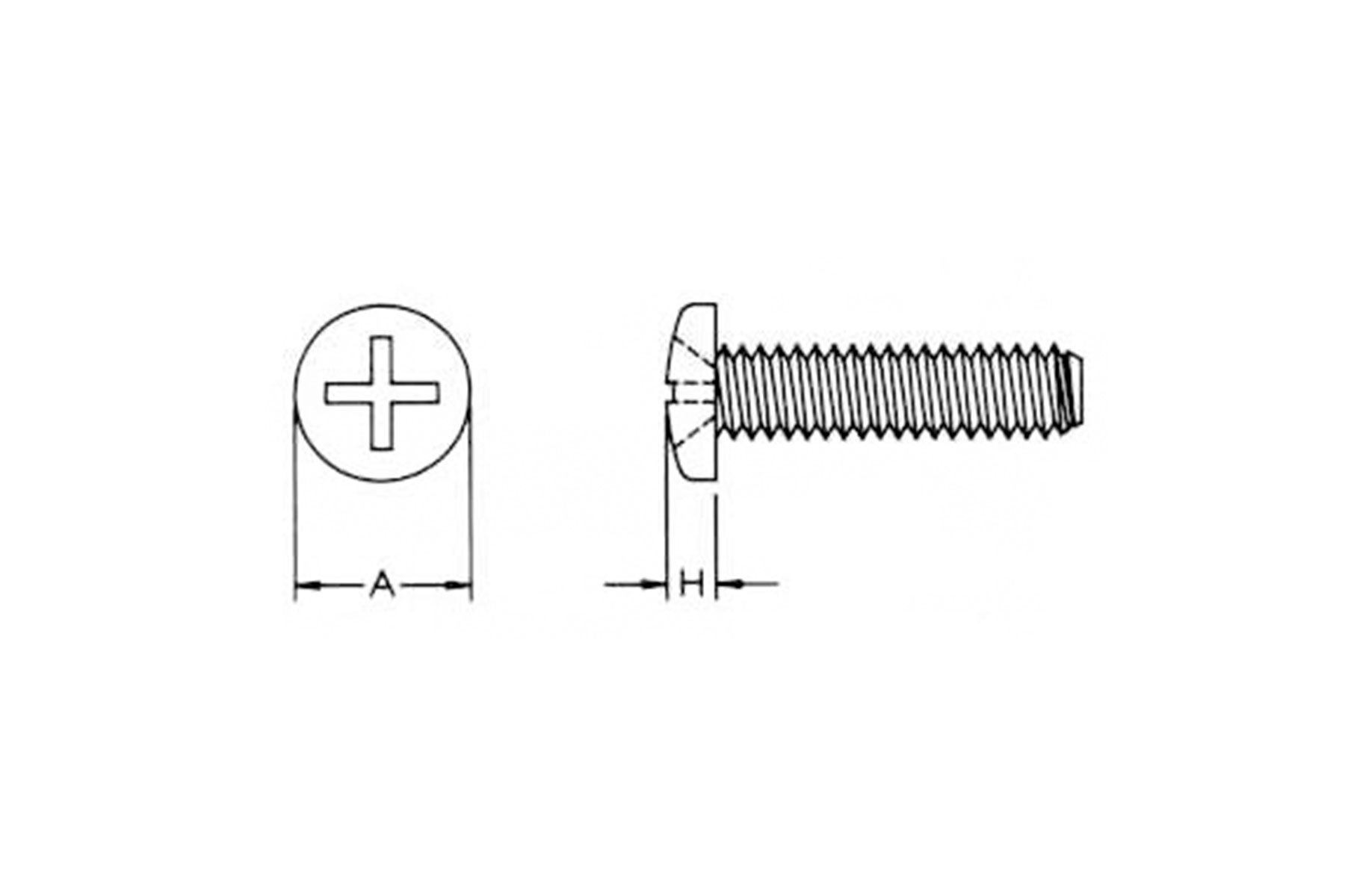 NMS440X.375PP - Philips Pan Polycarbonate Machine Screw - 4/40" X 3/8" Long
