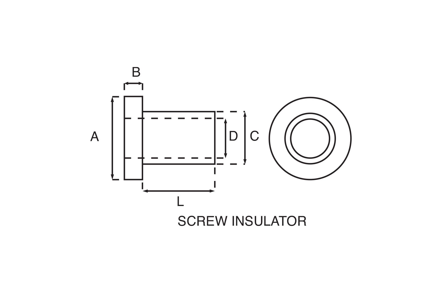 NSI010037 - Nylon Screw Insulator - .375" Length - .399" Diameter - Image 2