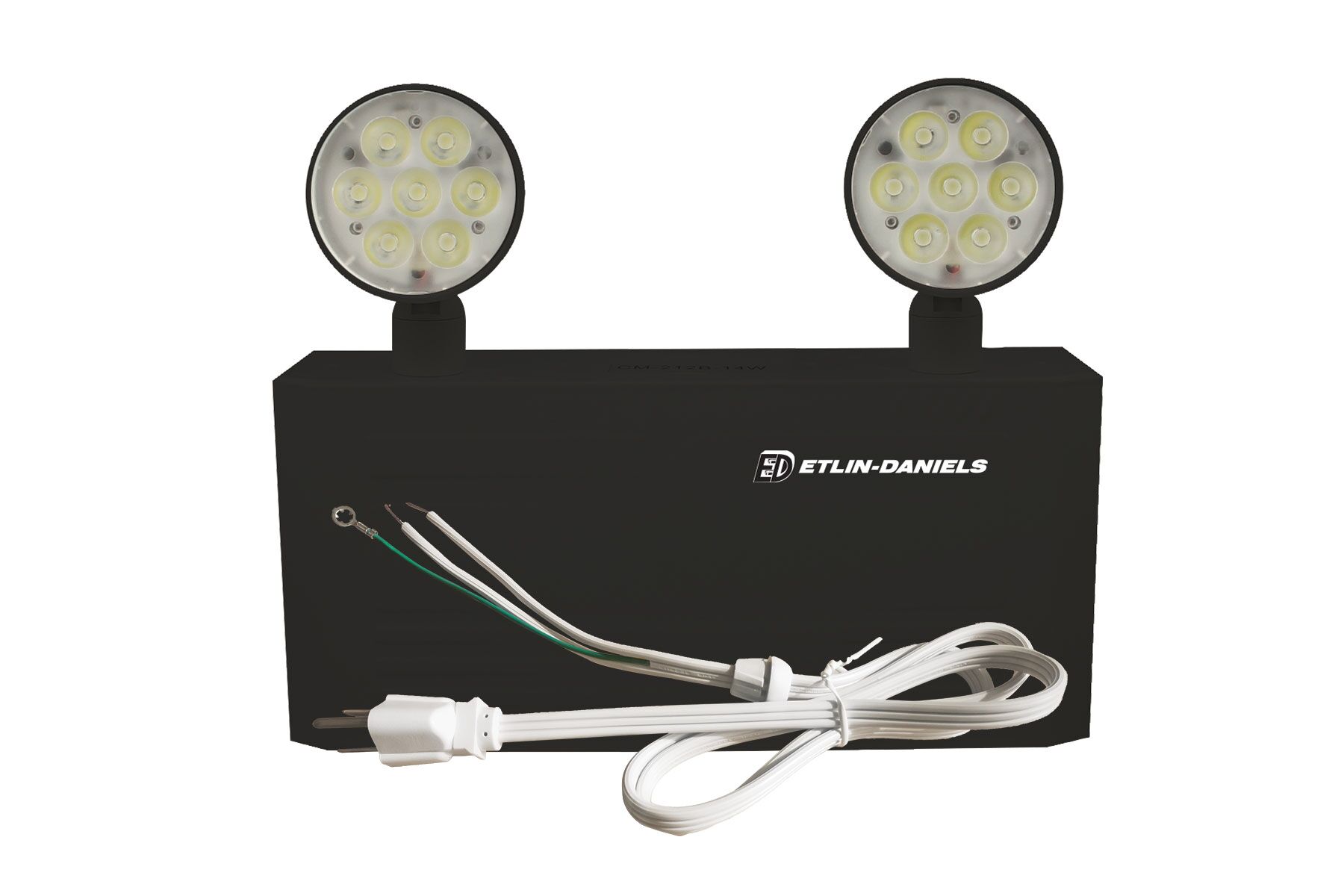 ER302D-BLM-A13CP-BB-10RC - LED Emergency Light Battery Unit, Metal Compact Frame with 2 X 5W Thermoplastic Adjustable Heads, Internal Battery May Power Up To 36W of Remote Heads at 6VDC, 120 / 347V, Battery Back Up > 120 Min., Remote Capable CAN ICES-005 (B) / NMB-005 (B)