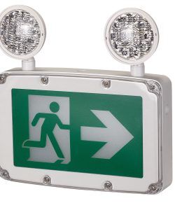 EXITサイン EX300WHM-A13-BB-GU - LED Running Man Exit Sign, Metal Frame