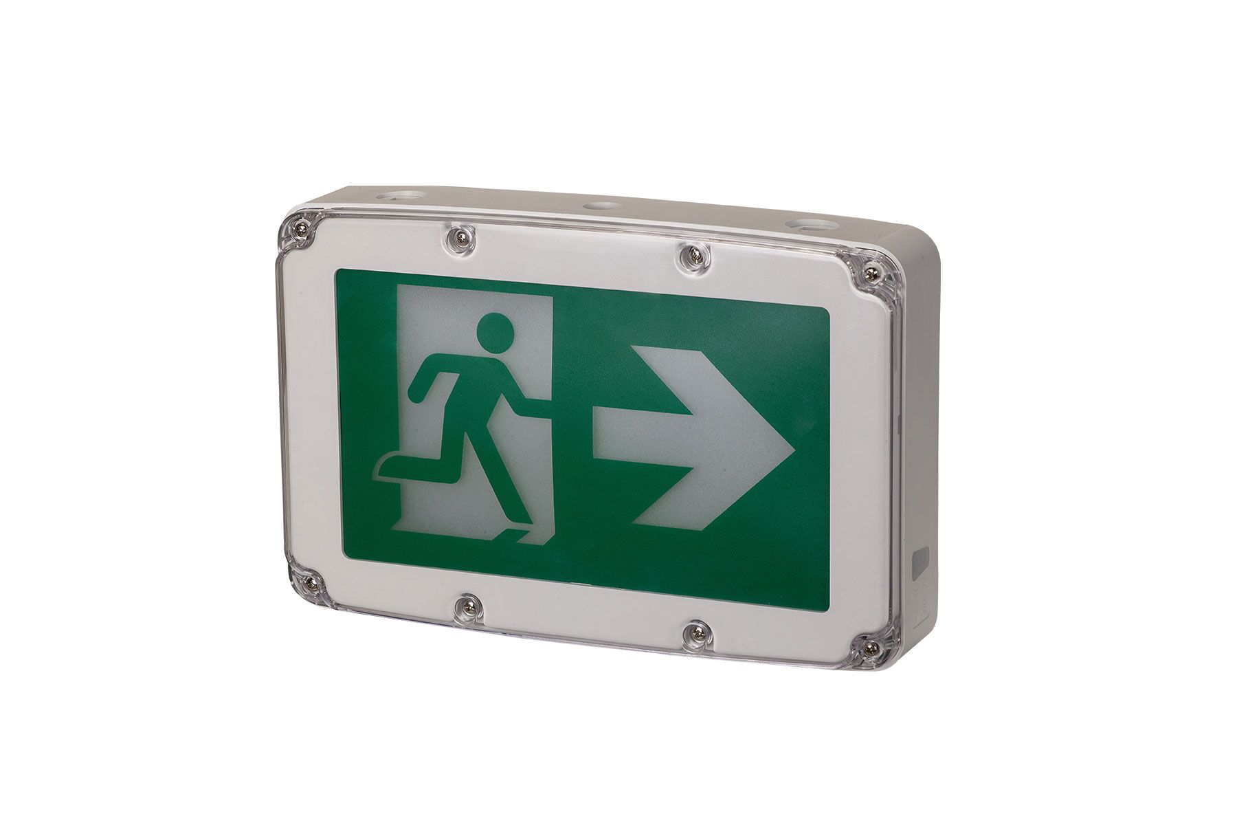 EX400WHW-A13-BB-GU - LED Running Man Exit Sign, Wet Location, 120 ...